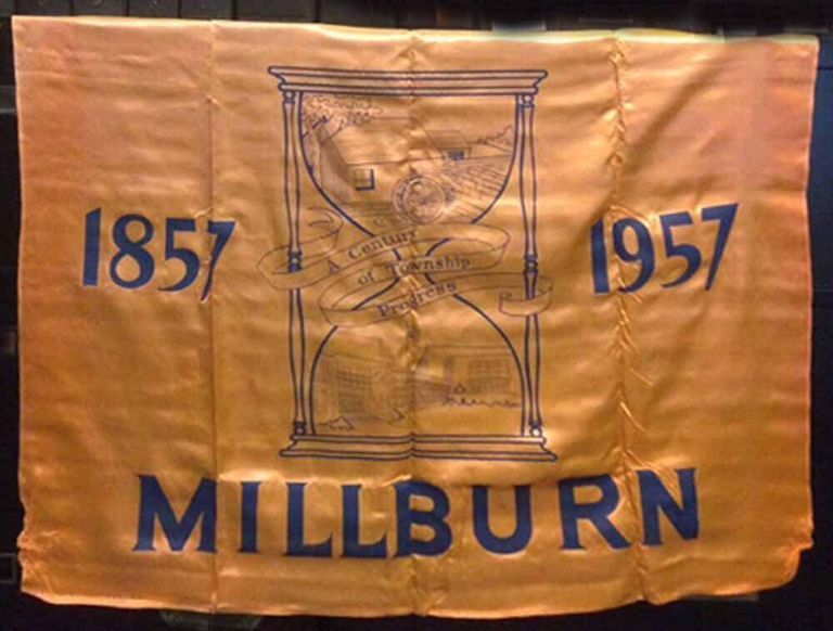          Centennial: Banner Celebrating Millburn's Centennial, 1957 picture number 1
   