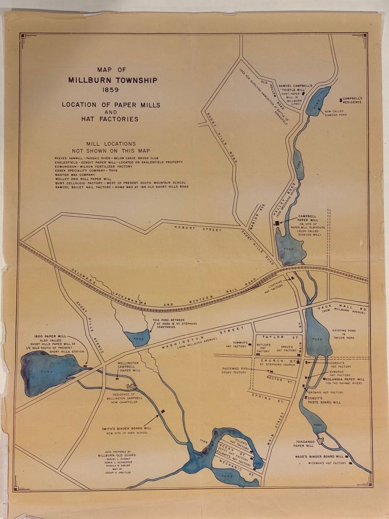          Map: Millburn Mills/Hat Factories Map, 1859 picture number 1
   