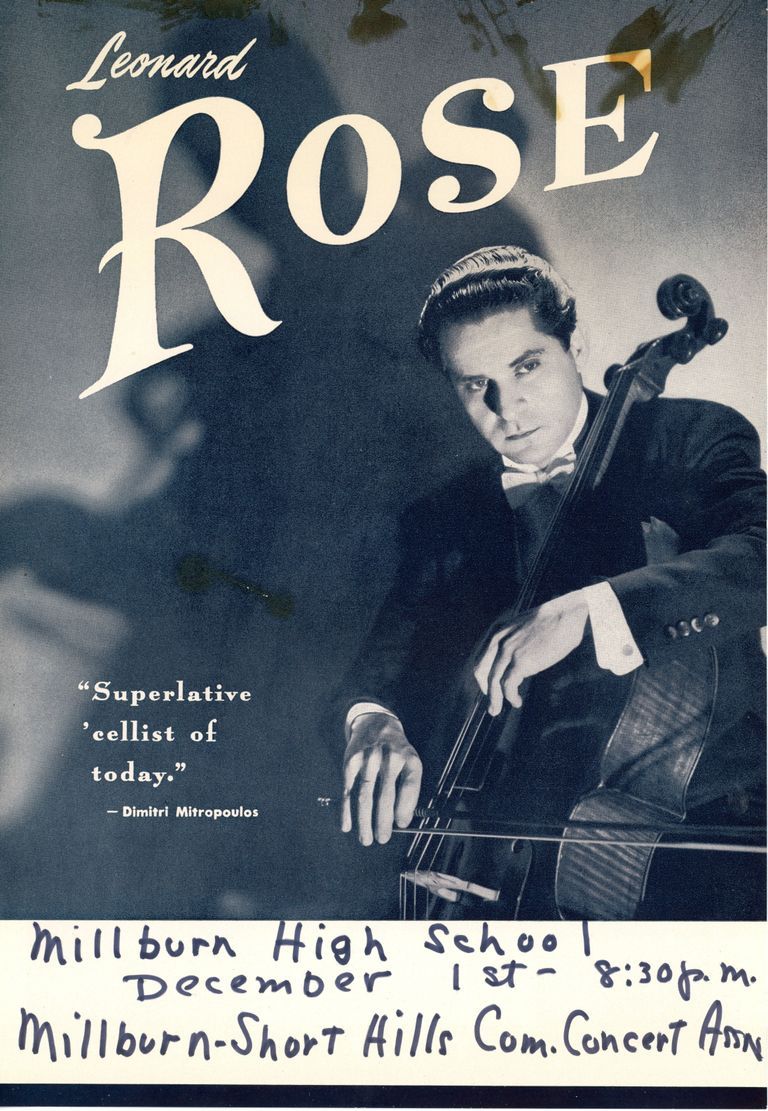          Community Concert Association: Leonard Rose Concert Flyer, 1954 picture number 1
   