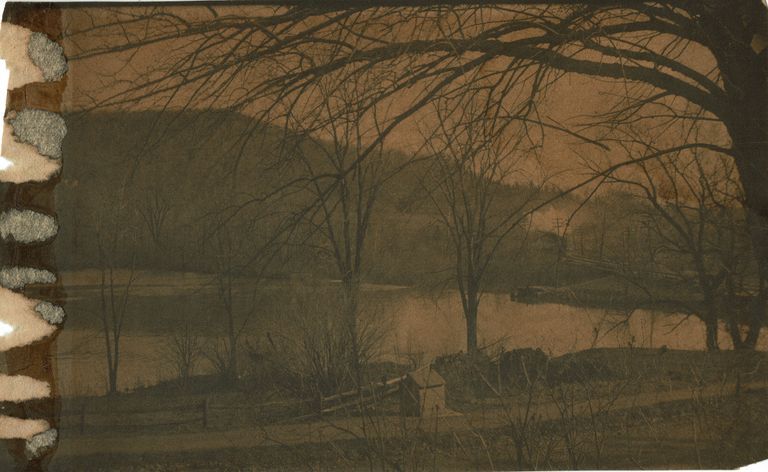          Brison: View of Pond and Railroad Tracks, 1890 picture number 1
   