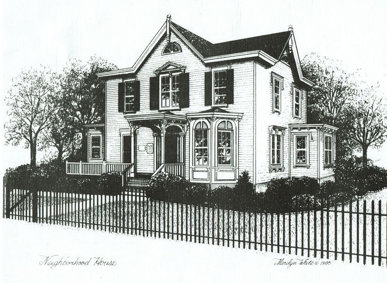          Neighborhood House, Marilyn White Drawing, 1985 picture number 1
   