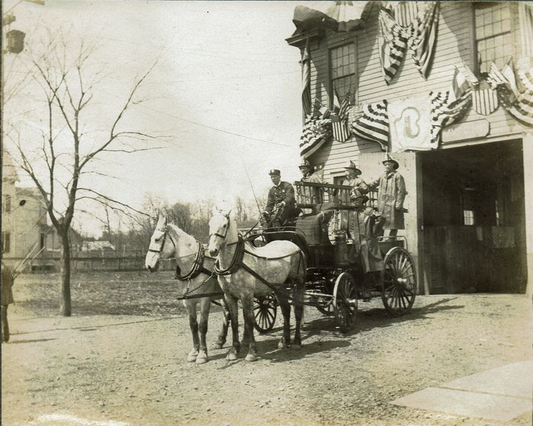          Marshall-Schmidt Album: Fire Station #1 with Horse-Drawn Fire Truck, c. 1907 picture number 1
   