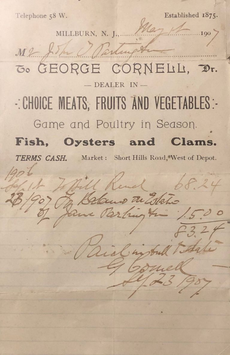          Cornell Meat Market Receipt, 1907 picture number 1
   