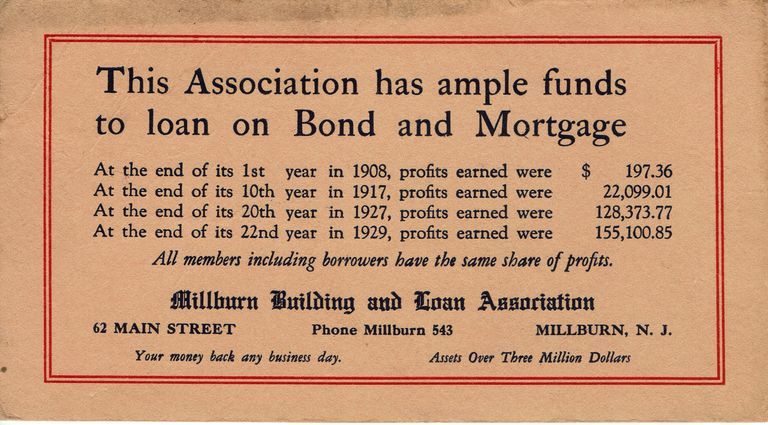          Millburn Building and Loan Association Advertisement picture number 1
   