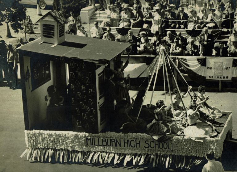          Millburn Centennial Parade Millburn High School Float, 1957 picture number 1
   