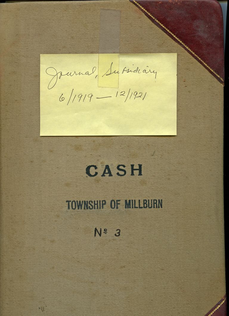          Millburn Township Cash Ledger 6/1919-12/1921 picture number 1
   