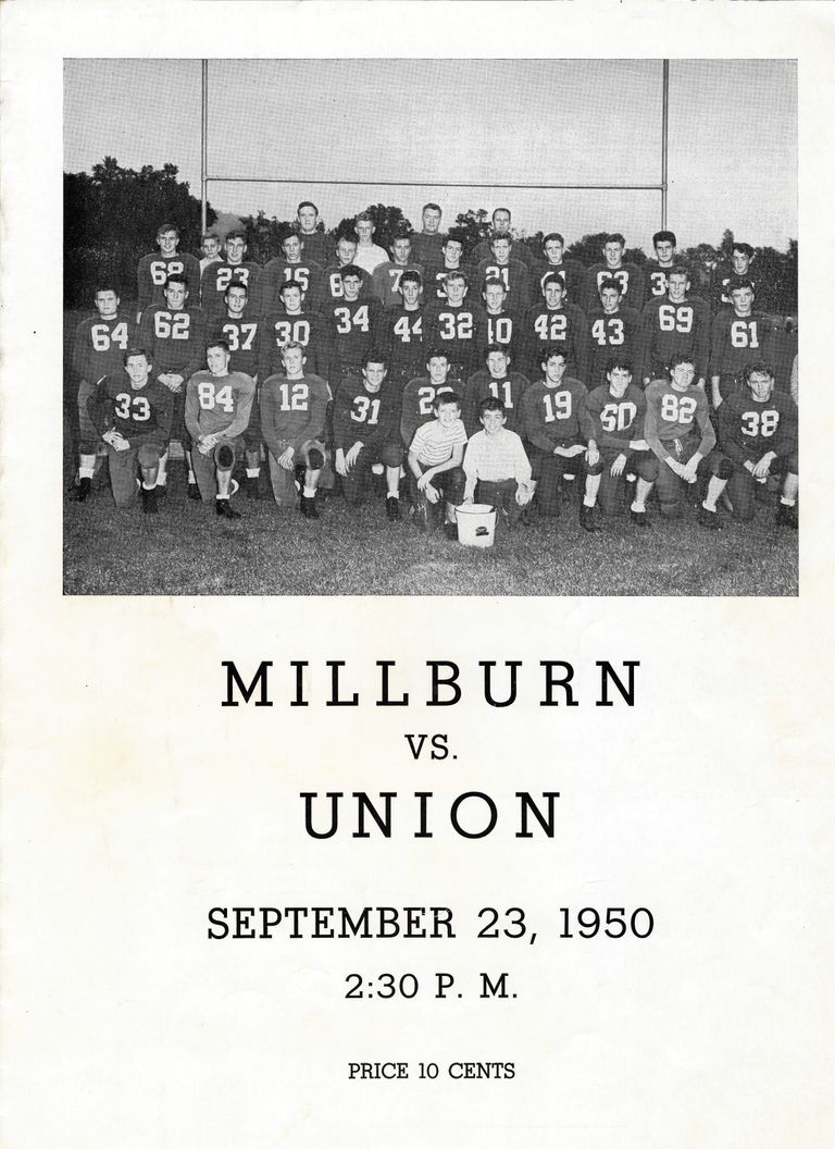          Football: Millburn vs. Union Program, 1950 picture number 1
   