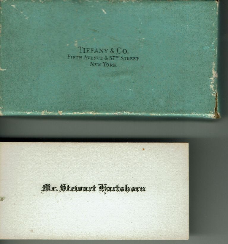          Hartshorn: Stewart Hartshorn Engraved Tiffany Calling Card and Box picture number 1
   