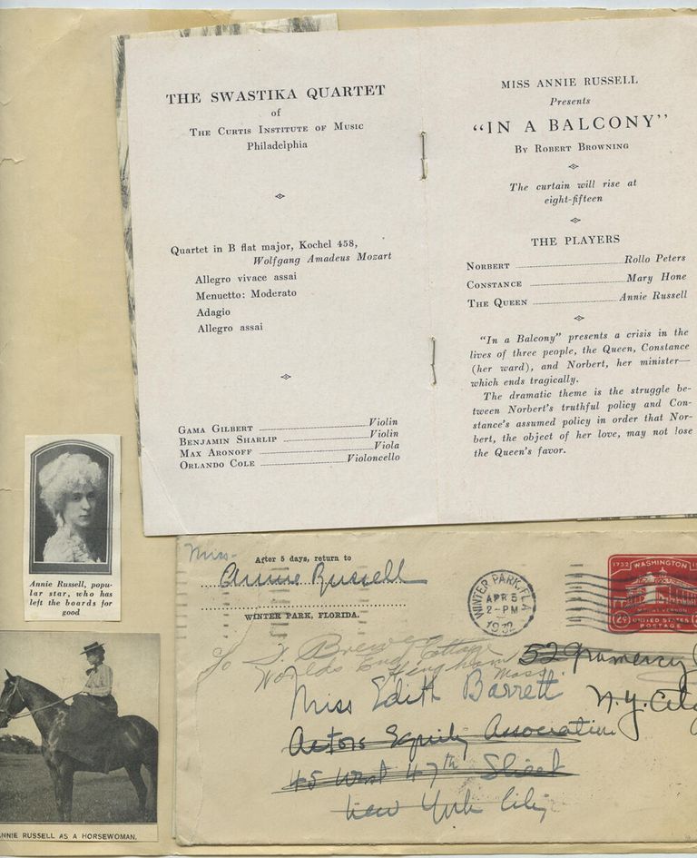          Annie Russell Memorabilia from scrapbook page picture number 1
   