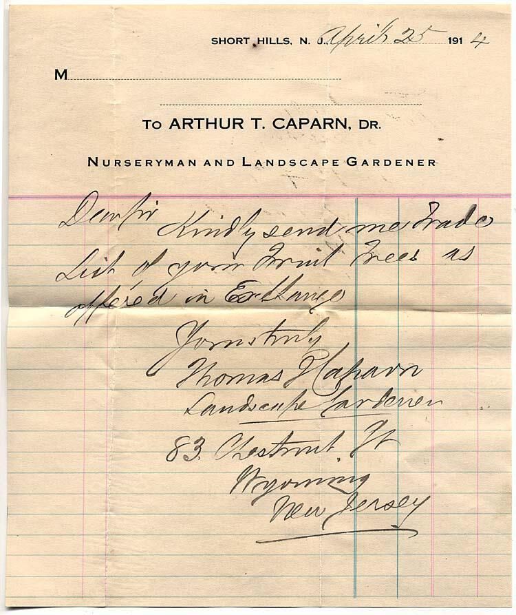          Caparn: Thomas J. Caparn Letter to David Kerr of Lancaster PA & envelope, 1914 picture number 1
   