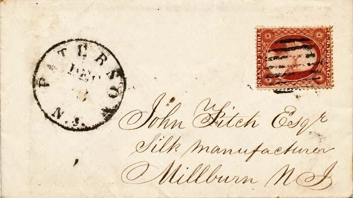          Fitch: John Fitch, Silk Manufacturer, Millburn, Envelope, c. 1856 picture number 1
   