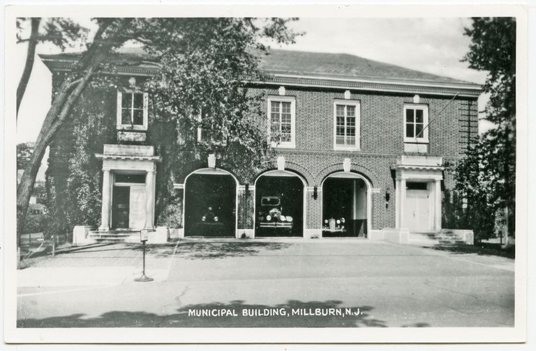          Fire Department: Municipal Building Millburn with Trucks in Bays picture number 1
   