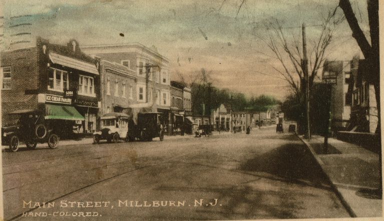          Main Street Millburn, Hand-Colored Post Card, postmarked 1928 picture number 1
   
