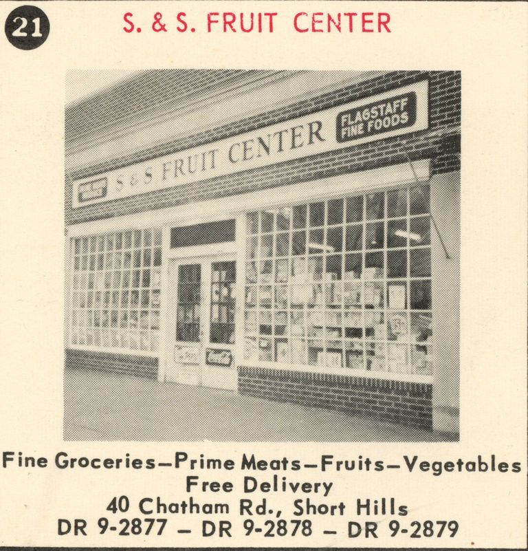          S.& S. Fruit Center, 40 Chatham Road, Short Hills, 1955 picture number 1
   