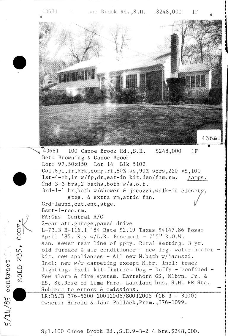          100 CANOE BROOK ROAD picture number 1
   