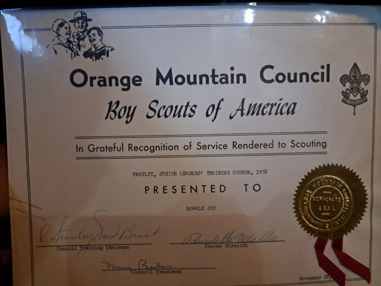          Joy: Boy Scout Award. 1958 picture number 1
   