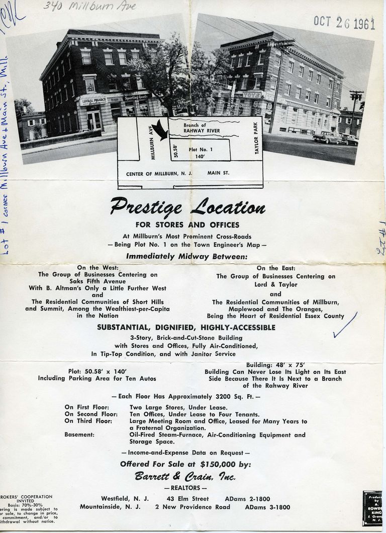          340 Millburn Avenue Real Estate Advertisement, 1961 picture number 1
   