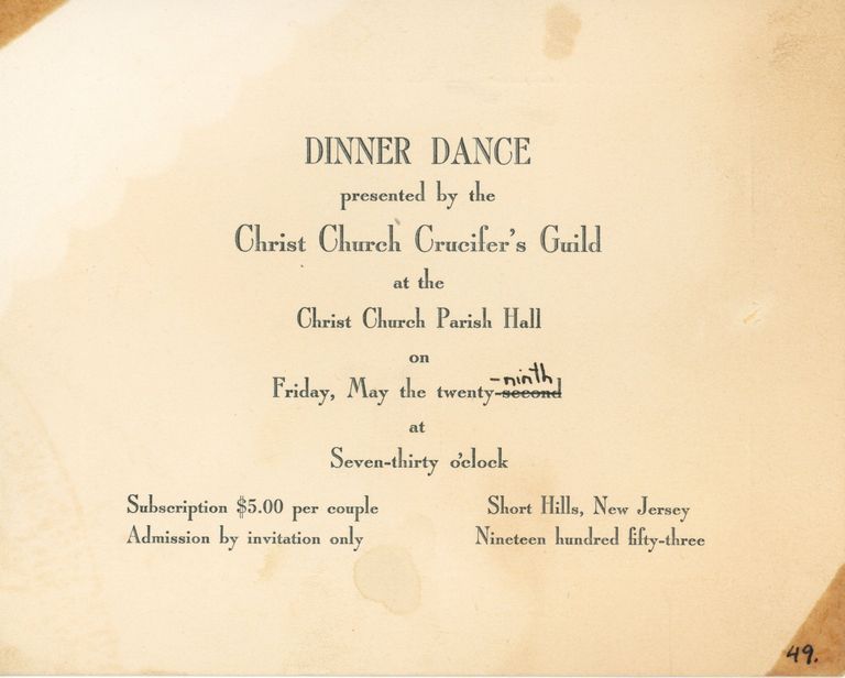          Christ Church: Dinner Dance Invitation, 1953 picture number 1
   