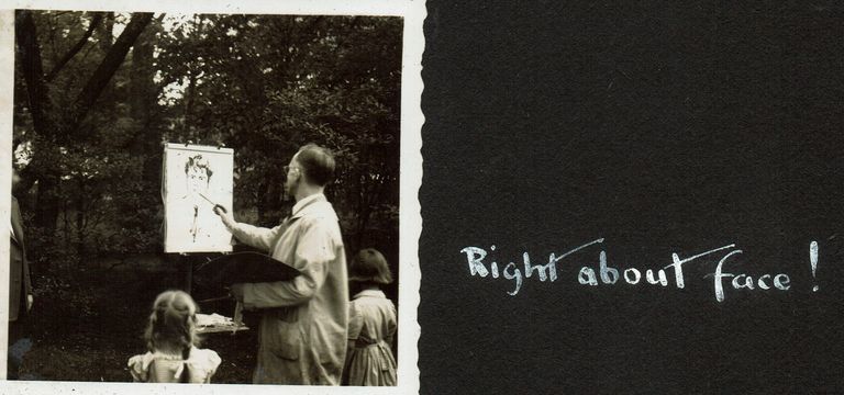          Millburn Art Center 1945 Scrapbook: Village Festival Drawing Demonstration, 1945 picture number 1
   