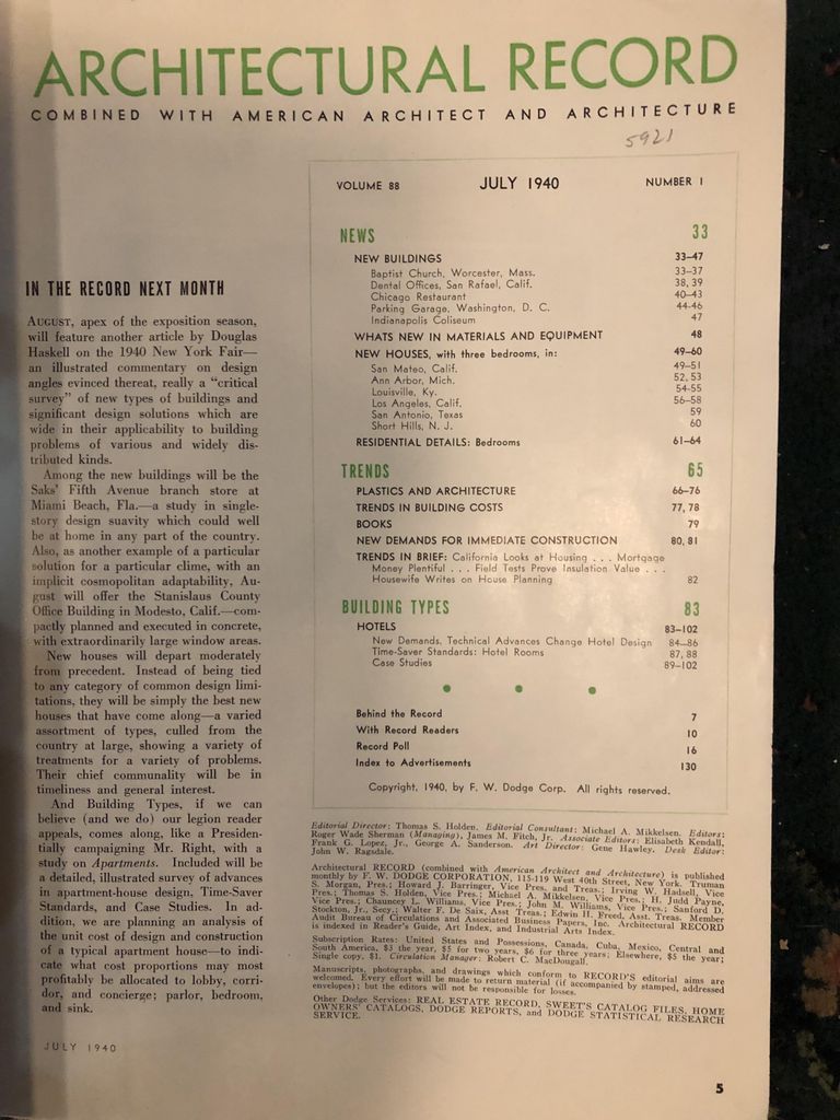          Architectural Record, Volume 88, July-December 1940 picture number 1
   