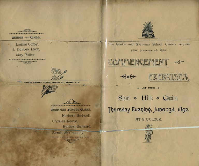          Commencement Exercises Senior & Grammar School Classes Program, 1892 picture number 1
   