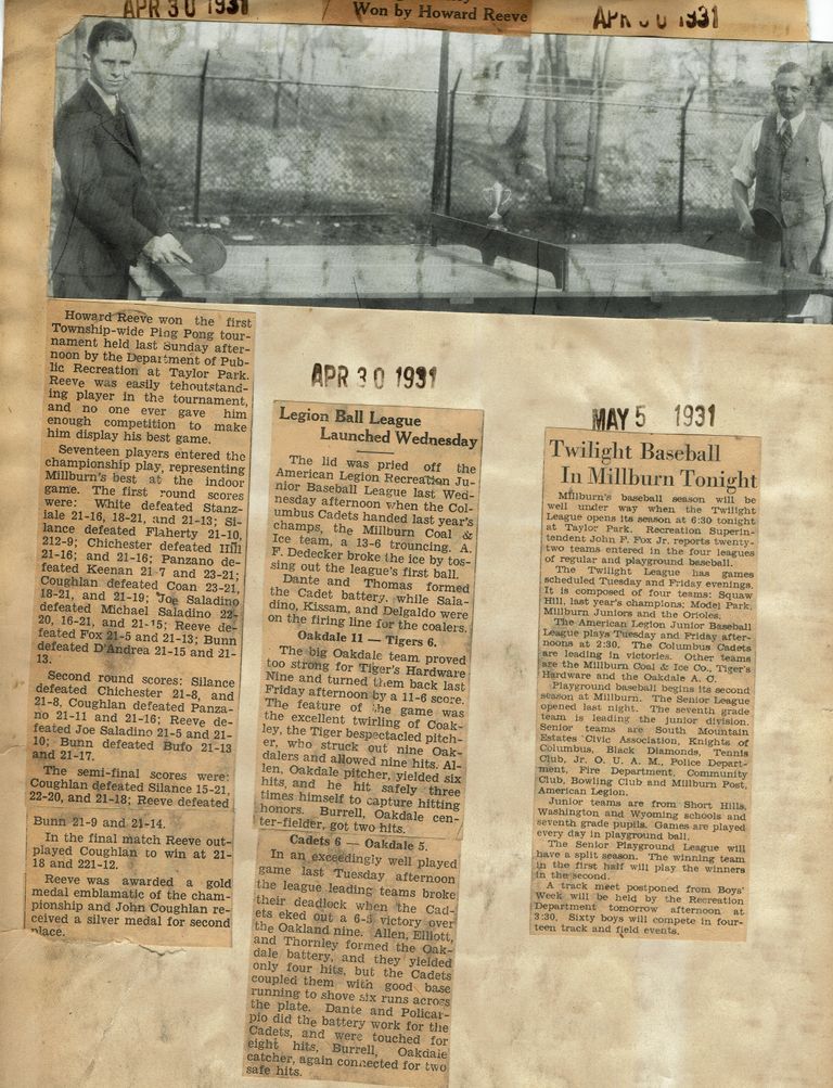          Ping Pong Tournament Champion Howard Reeve, 1931 picture number 1
   