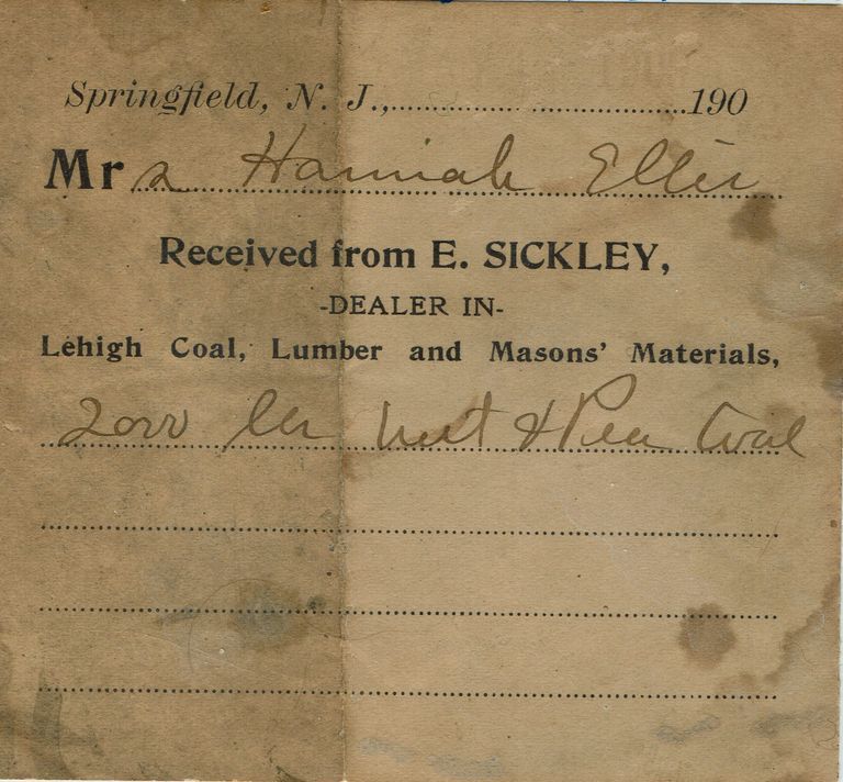          Ellis: Hannah Ellis Sickley Coal receipt picture number 1
   