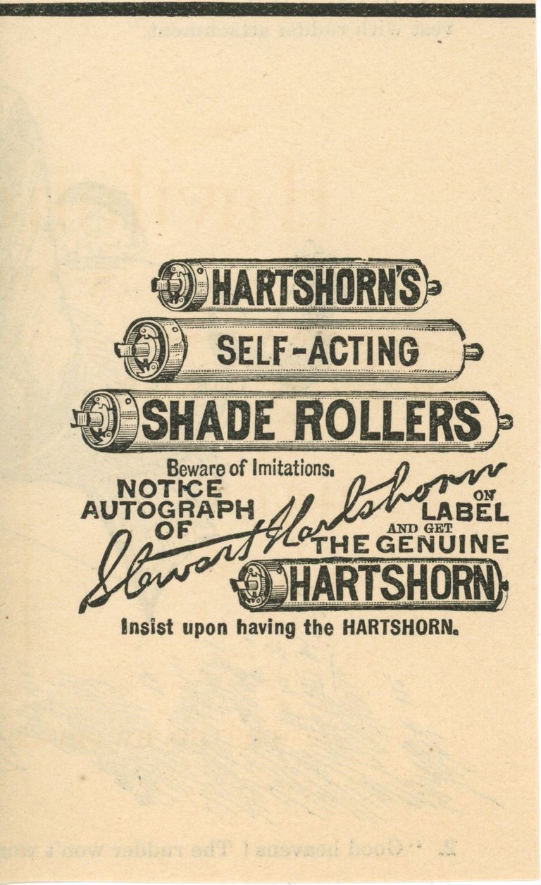          Hartshorn: Hartshorn's Self-Acting Shade Roller Advertisment picture number 1
   