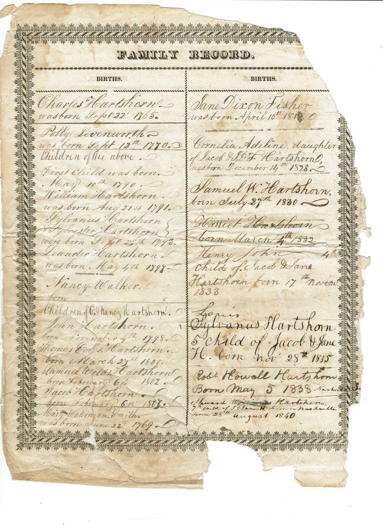          Hartshorn: Genealogy from Hartshorn Bible picture number 1
   
