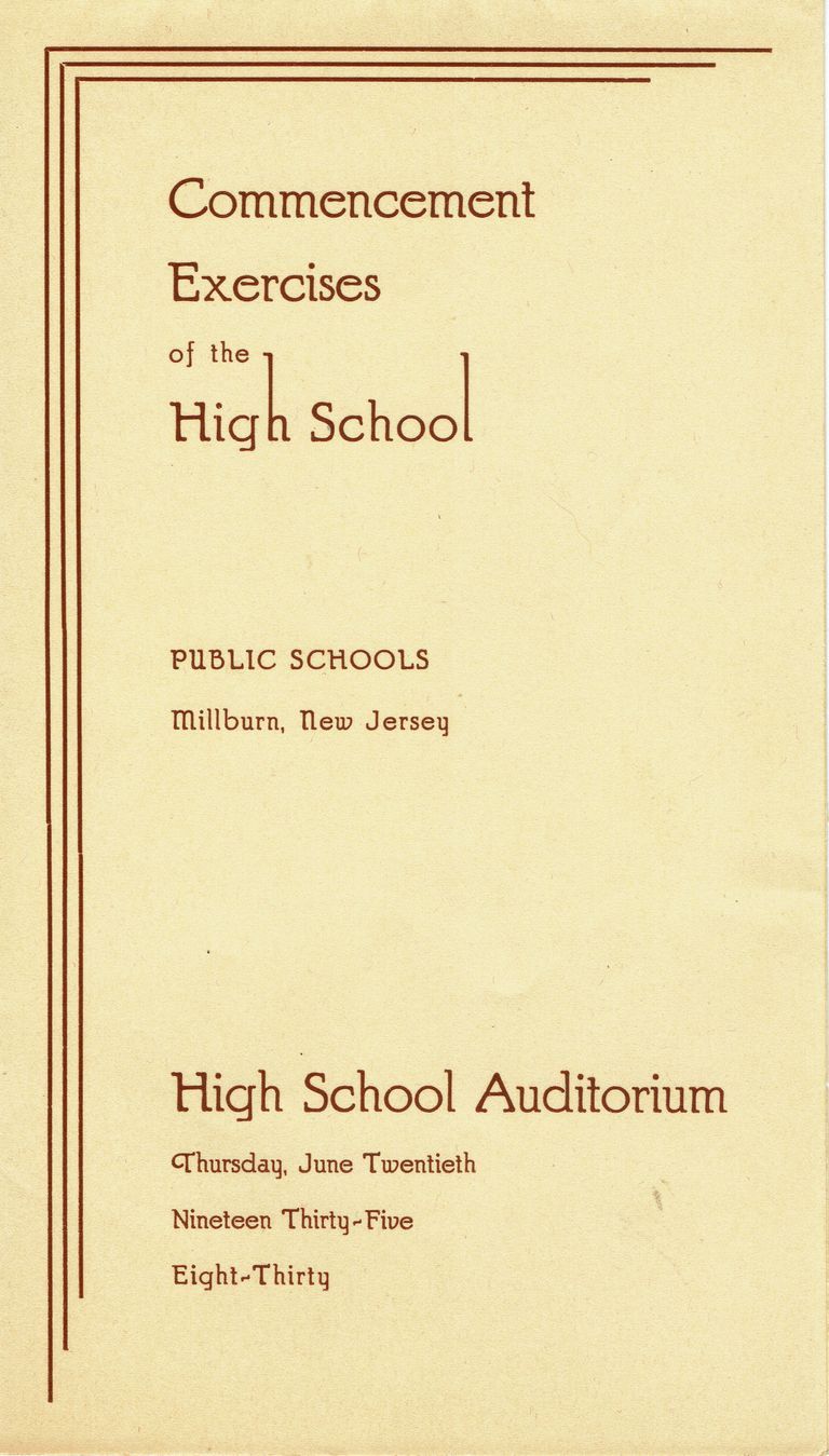          Millburn High School Commencement Program, 1935 picture number 1
   