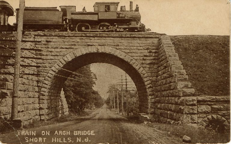          Railroad: Train on Arch Bridge, Short Hills picture number 1
   