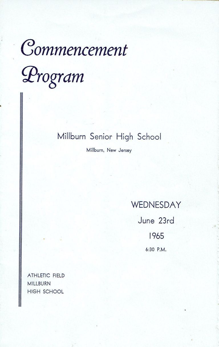          Millburn High School Commencement Program, 1965 picture number 1
   