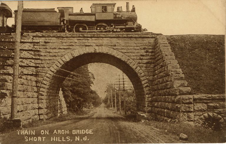          Railroad: Train on Arch Bridge, Short Hills picture number 1
   