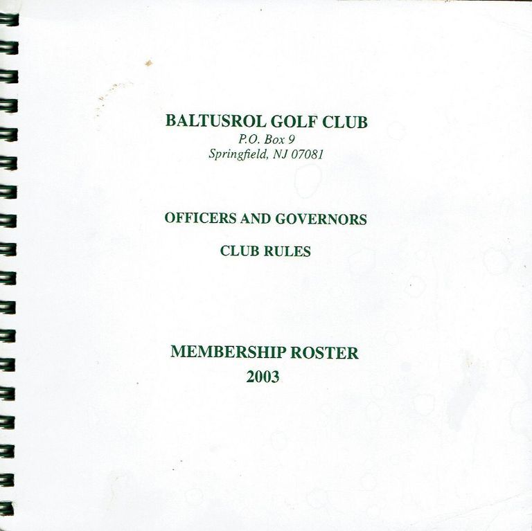          Baltusrol Golf Club: Membership Roster, 2003 picture number 1
   