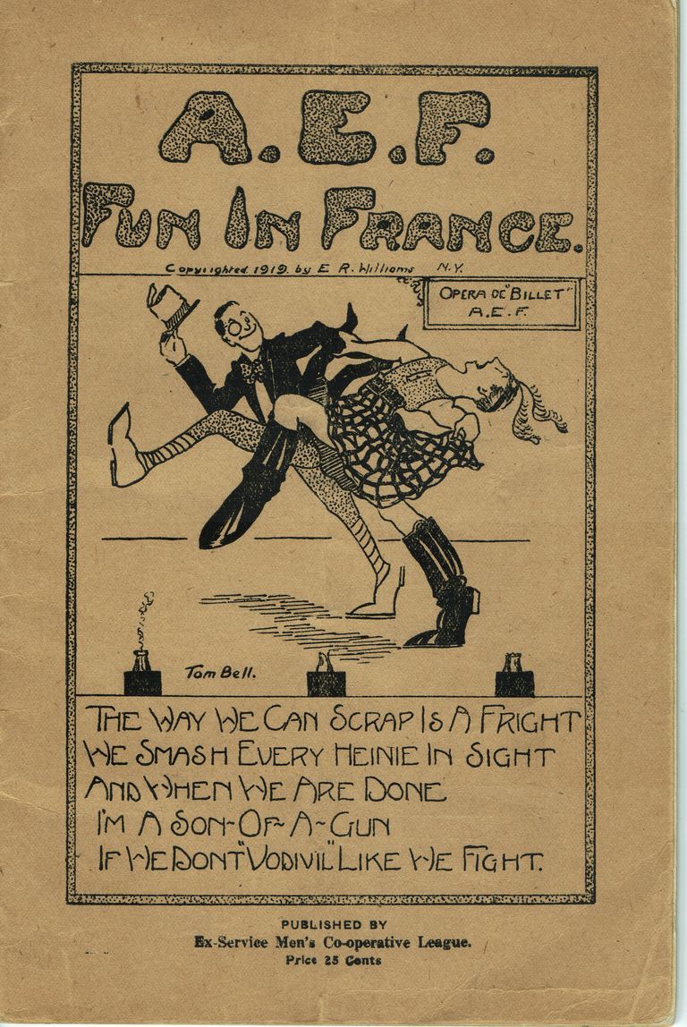          Portraying in Cartoon and Verse the Lighter Scenes Behind the Lines; Ex-Service Men's Co-Operative League. 30 p. Unpaginated
   