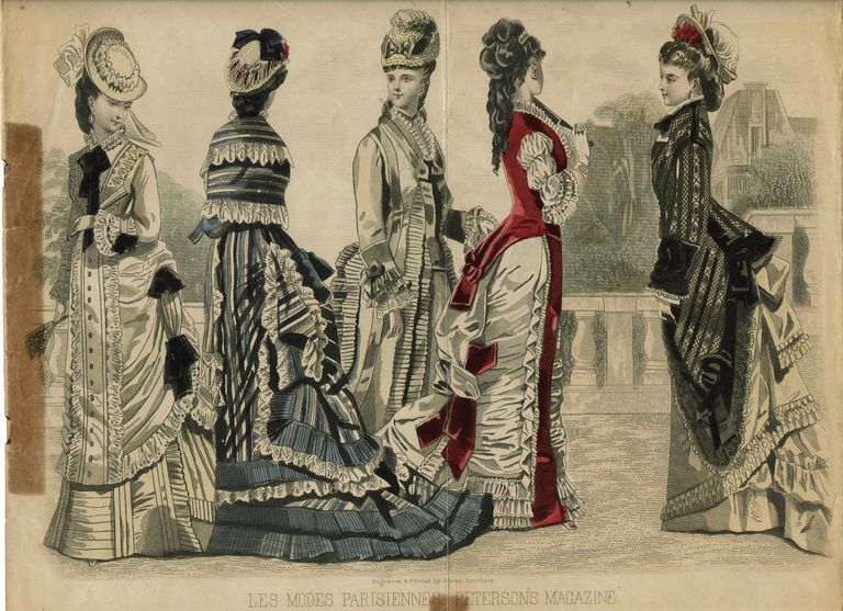          Fashion Plate: Parisian Fashions from Peterson's Magazine, August 1877 picture number 1
   
