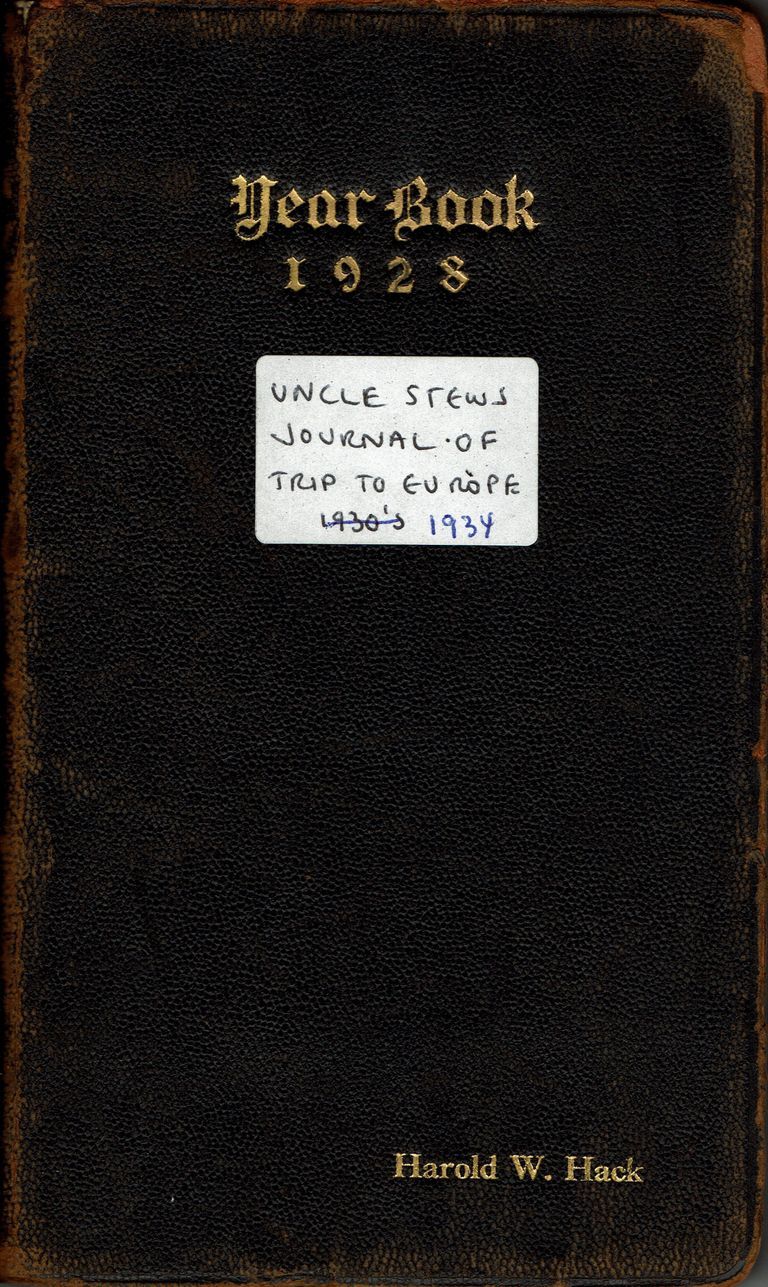         Hartshorn: Stewart Henry Hartshorn, Jr. European Travel Diary, 1934 picture number 1
   