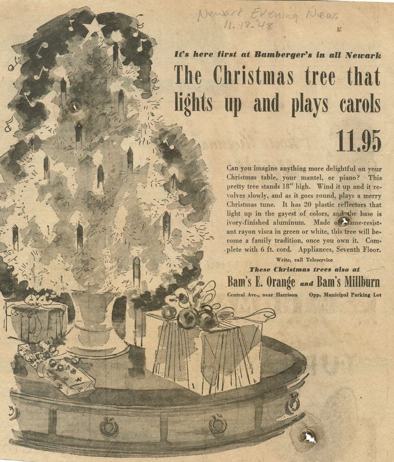          Bamberger's Millburn: Bamberger's Advertisement for Christmas Tree, 1948 picture number 1
   