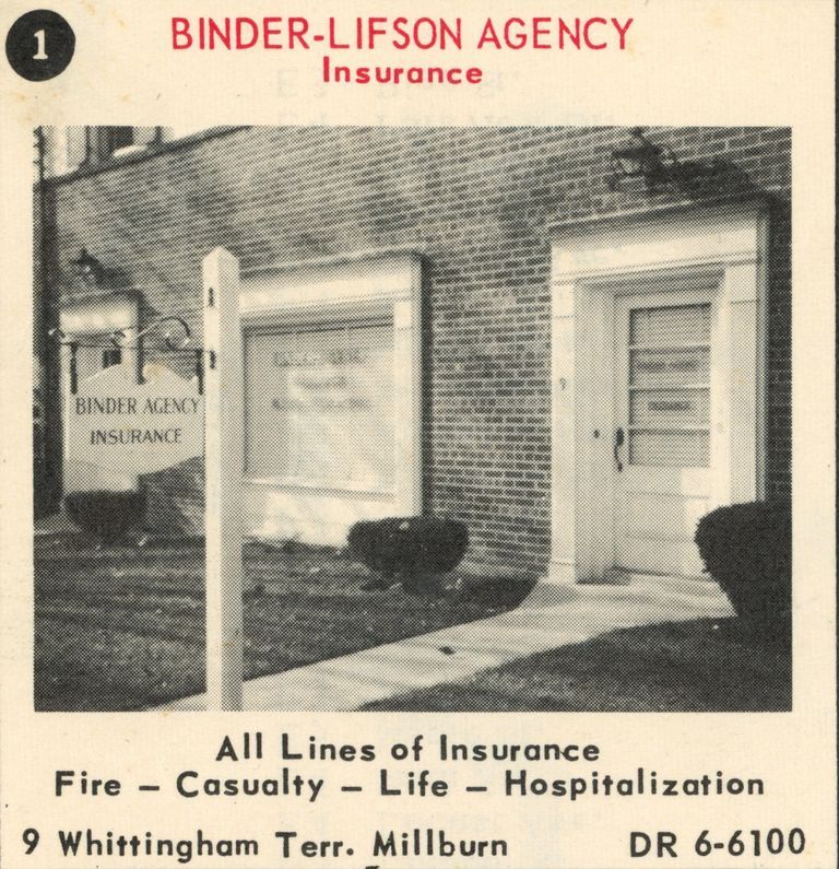          Binder-Lifson Insurance Agency, 9 Whittingham Terrace, 1955 picture number 1
   