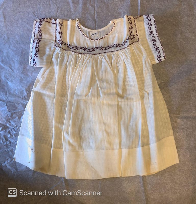         Dress: Child's White Dress with Dark Red Embroidery picture number 1
   