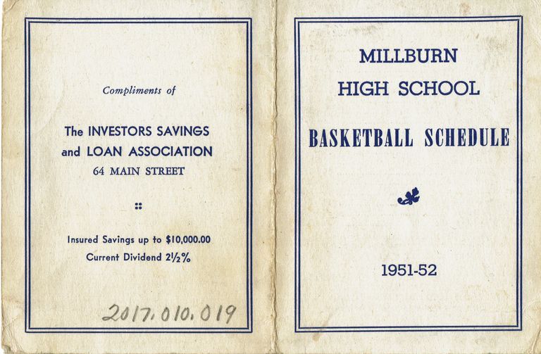          Millburn High School Basketball Schedule, 1951-52 picture number 1
   