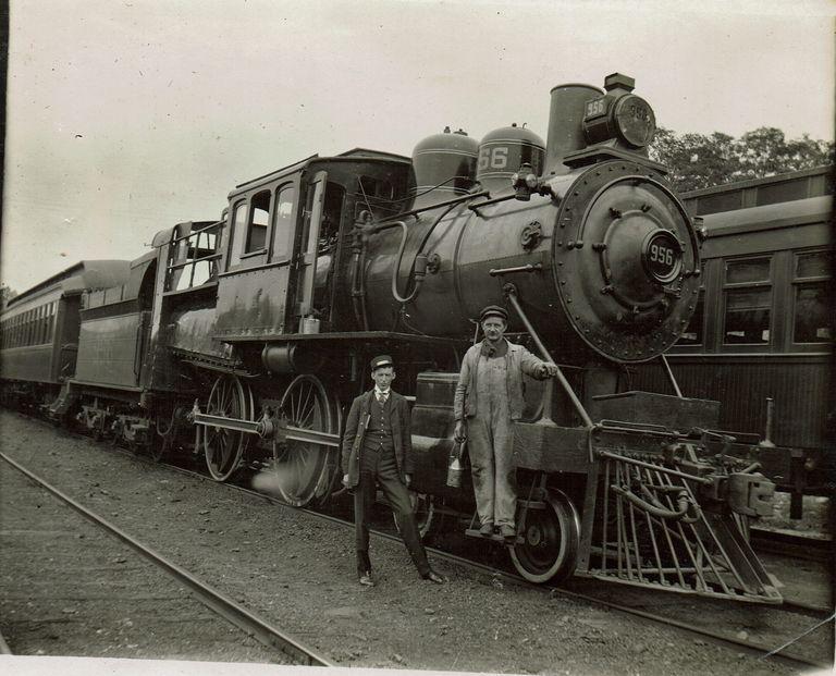          Marshall-Schmidt Album: Delaware, Lackawanna & Western Railroad Engine 956, Engineer and Conductor picture number 1
   