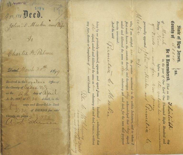          Meeker: John D. Meeker Deed to Charles A. Palmer, 1899 picture number 1
   