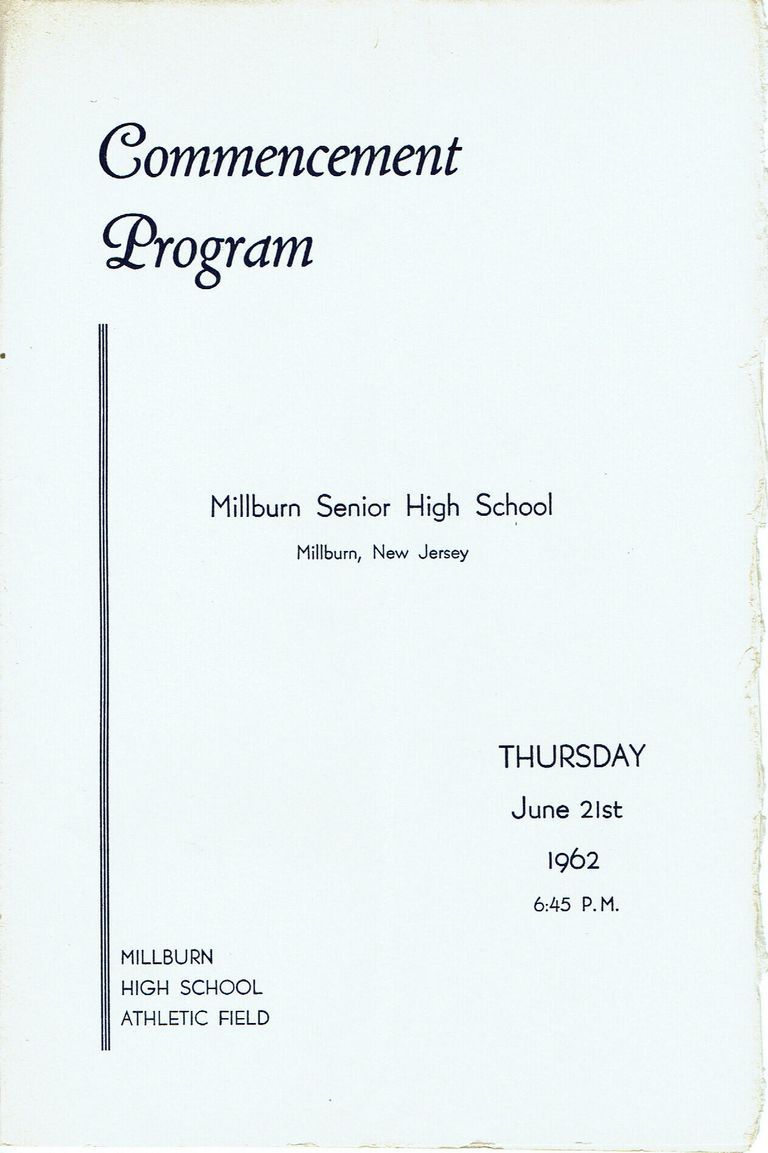          Millburn High School Commencement Program and Invitation, 1962 picture number 1
   