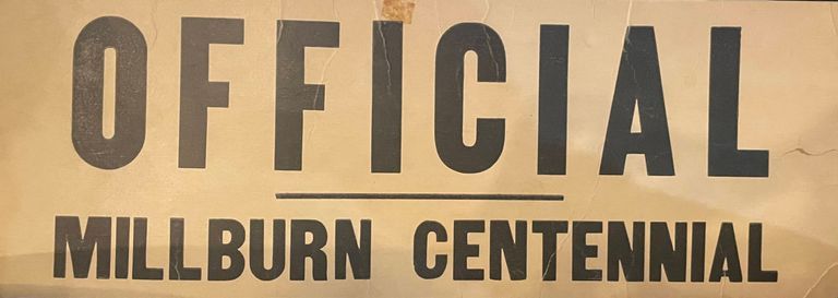          Centennial, Official Millburn Centennial Sign, 1957 picture number 1
   