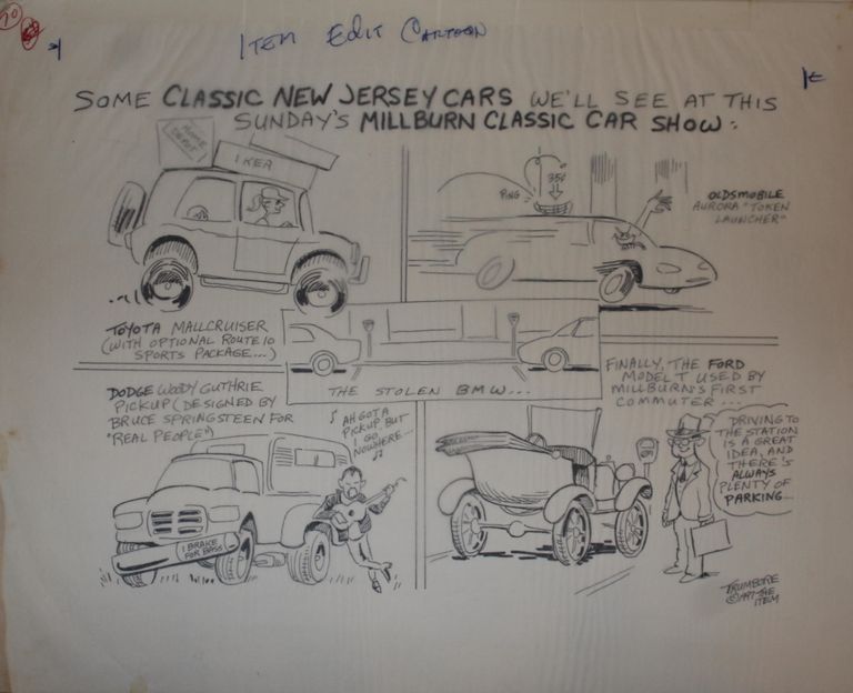          Harry Trumbore: Millburn Classic Car Show Cartoon for the Item of Millburn-Short Hills, 1991 picture number 1
   