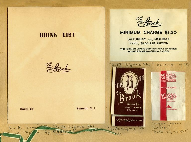          Drink List, Matchbook Cover, Sugar Packet, Card
   