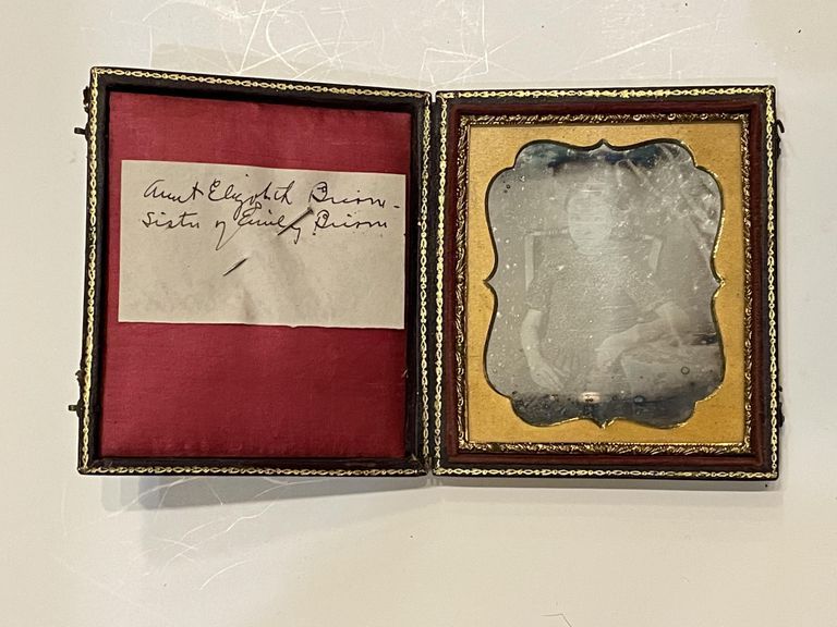          Brison Photos of Emily Brison and Elizabeth Brison in Identical Leather Pocket Frames, Undated picture number 1
   