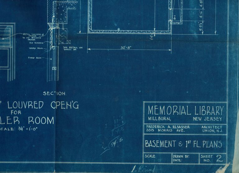          Millburn Library: Plans for Proposed Memorial Library picture number 1
   