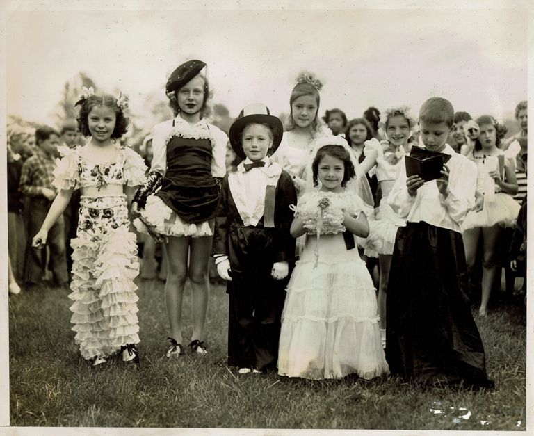          Millburn Art Center 1945 Scrapbook: Village Festival Costume Contest Winner Bridal Party, 1945 picture number 1
   